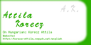 attila korecz business card